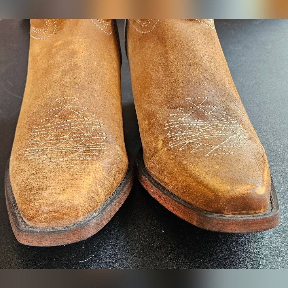 Dan Post Laredo Eagle Cut Out Western Boots Honey Tan Ladies 11 M Extended Size - Picture 6 of 11